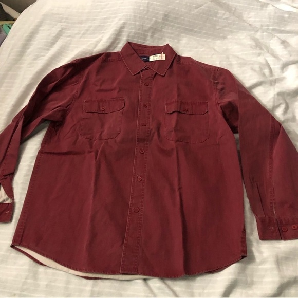 Vintage MOST Mens Maroon Long Sleeve Button Up Shirt Size Medium - Picture 1 of 6
